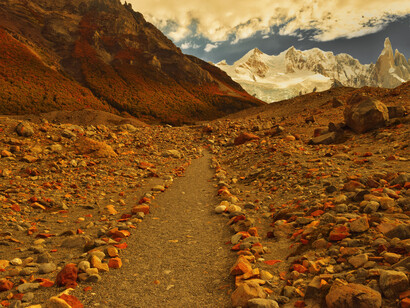 Sendero Torre. Parque Nacional Los Glaciares, El Chalten, Santa Cruz, Argentina. Fotografía y edición digital por Gabriel Lopez