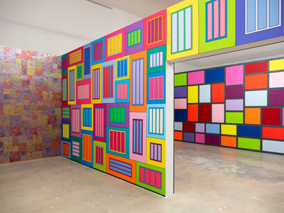 Peter Halley, The mirror stage, exhibition view. Courtesy of NSU Art Museum 