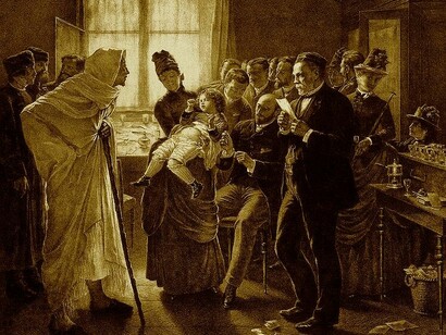 Pasteur en su laboratorio