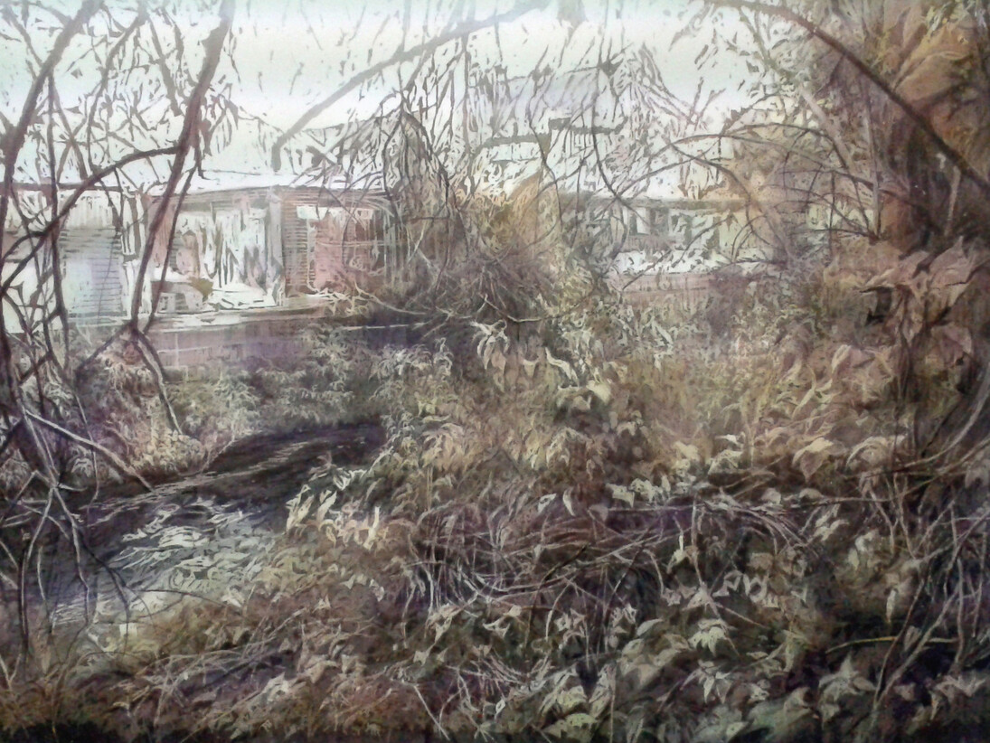 Juliette Losq, Wiltheis, 2015, Ink and watercolour on paper, courtesy The Fine Art Society