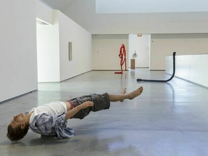 Tony Matelli. Josh, 2010. Silicone, foam, steel, hair, urethane, overall: 74 in. x 30 in. x 22 in. x (188 cm x 76 cm x 56 cm), Hall Collection. Photo by John Kennard