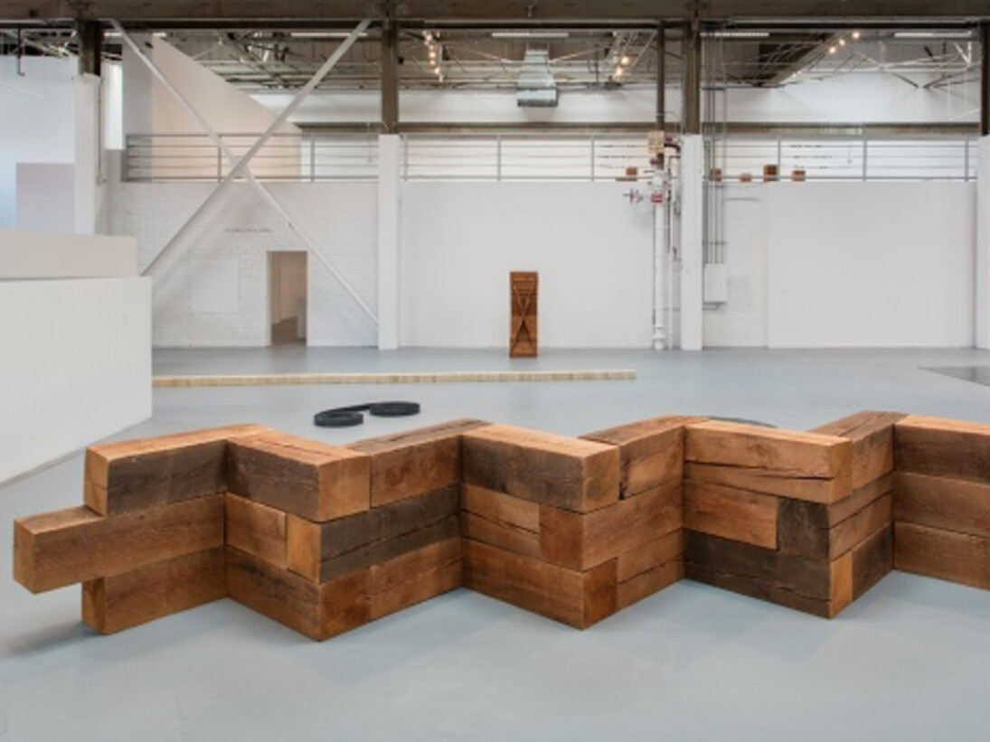 Carl Andre, Exhibition view. Courtesy of Moca