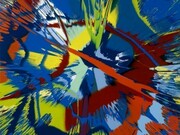 Damien Hirst, Beautiful Missiles and Rockets and Misery and General Bloody Destruction Painting, 2007, 48 x 48 in. (121.9 x 121.9 cm)
Gloss household paint on canvas, Photo: Edouard Fraipont