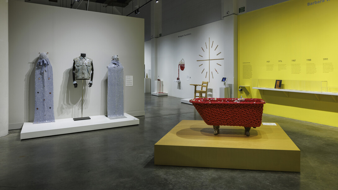 Buttons on! Exhibition view. Courtesy of Museum of Craft and Design 