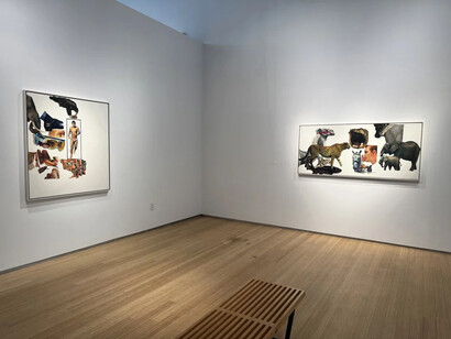 Joseph Raffael, White ground paintings, exhibition view. Courtesy of Nancy Hoffman Gallery