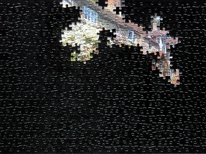 Suky Best, Cottage Row (Wiltshire), 2014, painted jigsaw puzzle