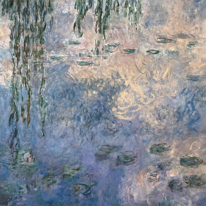 Claude Montet, Nenúfares (detalle). *Obeliscas* briznas criban el viento baldío que empuja el polvo hacia el paladar del olvido