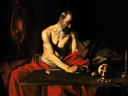 Caravaggio, San Jerónimo escribiendo