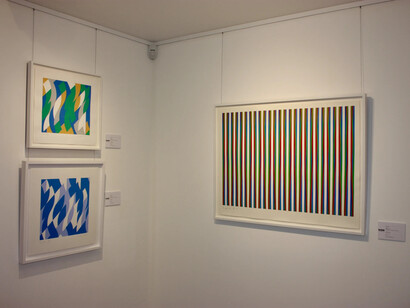 Bridget Riley, Spectrum - Works from 1962 to 2015, exhibition view. Courtesy of Blond Contemporary