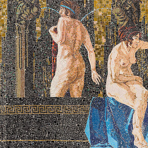 Leopold Forstner, Wiener mosaik-werkstätte und glasmalerei, mosaic from the cashier's hall of the second Dianabad (detail), 1917. Courtesy of Musa Museum