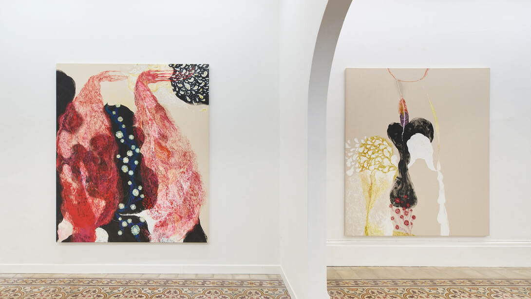 Édouard Nardon, The distant smell of a black locust, the silent dance of a ghost in the visiting room, exhibition view. Courtesy of The Address Gallery