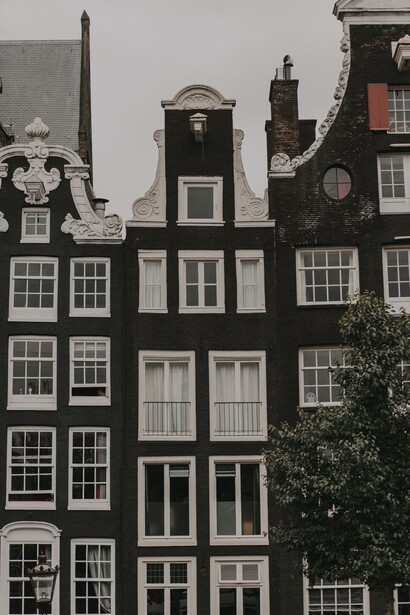 Casas nas ruas de Amsterdam, Holanda