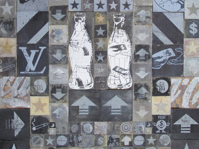 Alaric Hammond, Super Glutt, Etching & corrosion on zinc plates on wood, 81 x 120 cm, Image courtesy Saatchi Gallery, London
