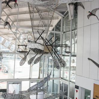 Au karem ira lamar lu. Ghost nets of the ocean, exhibition view. Courtesy of the Australian National Maritime Museum
