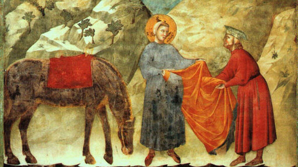 Giotto. San Francesco dona il mantello a un povero