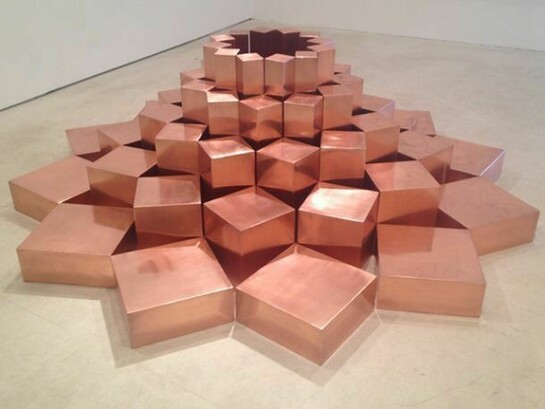 Steven Naifeh, Saida XXXVI: Copper, 2014, Copper-plated steel, 96 x 96 x 31 in