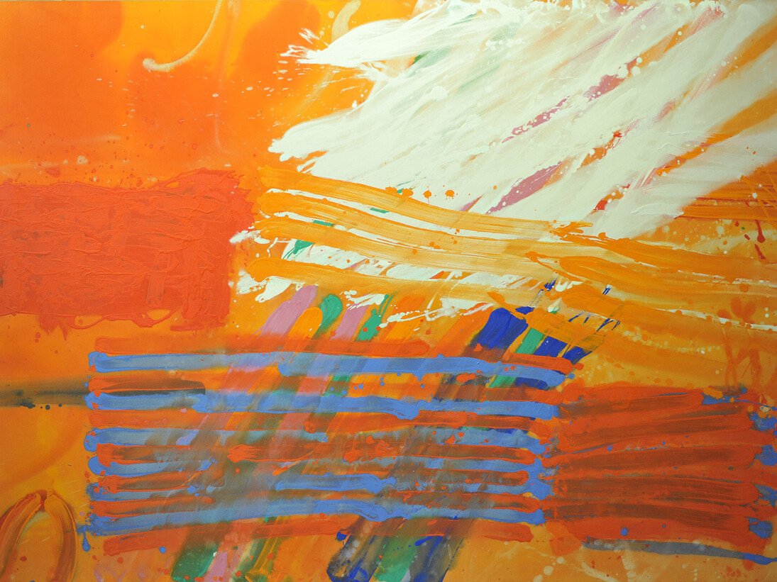 Albert Irvin, Pegasus, 1982, acrylic on canvas, 84 x 120 in/213.4 x 304.8 cm