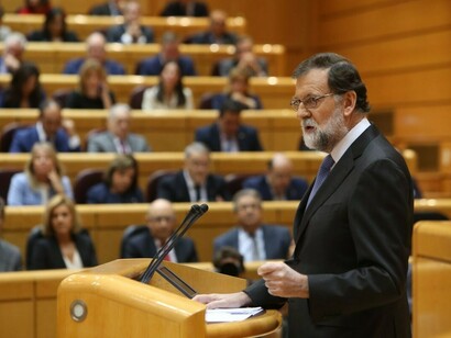 Mariano Rajoy en el Senado el día de la proclamación de la DUI