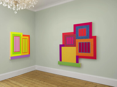 Peter Halley, exhibition view. Courtesy of Massimo de Carlo Gallery