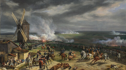 Pintura de la Batalla de Valmy (1792) por Horace Vernet de 1826. Mirando participó en esta importante batalla que consolidó la Revolución francesa