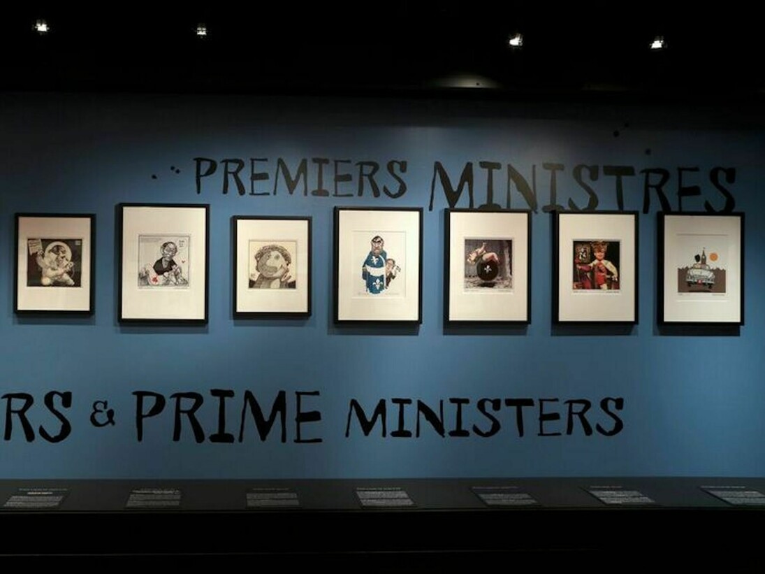 Aislin: 50 Years of Cartoons, Exhibition view. Courtesy of McCord Museum