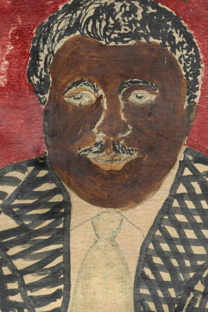 Sam Doyle, Portrait of a man (detail), c. 1975. Courtesy of Ogden Museum of Southern Art 