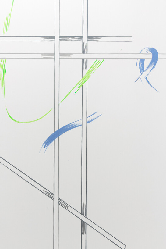 City Growth Blues 3 : Kingsgate  Version, 2016 Flore Nové-Josserand Emulsion paint on wall
