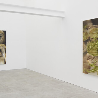 Tomas Harker, Sherwood forest, exhibition view. Courtesy of the artist and The Sunday Painter. Photo by Ollie Hammick