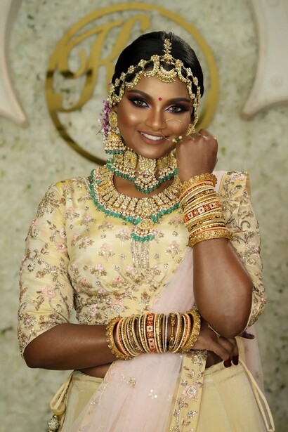 Bridal makeup by Kannan Raajamanickam on the model Shalani Arumugam