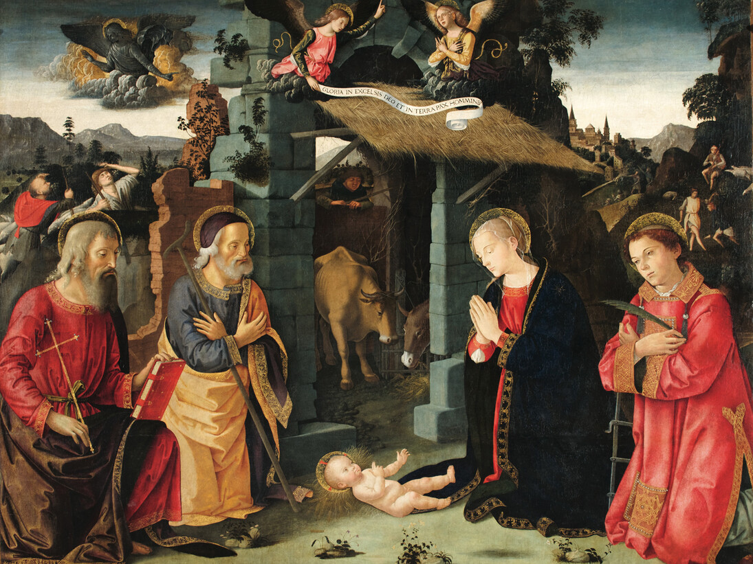 Antoniazzo Romano, Nativité, vers 1489 huile sur bois 142 x 176 cm Rome, Galleria Nazionale d’Arte Antica Palazzo Barberini © SSPSAE e per il Polo Museale della Città di Roma