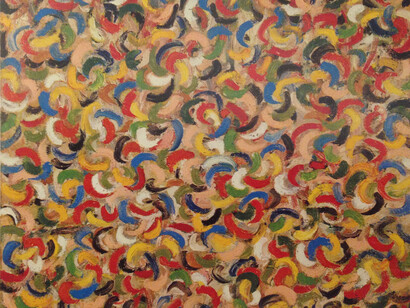 Agenore Fabbri, Giardini pubblici, 1982, olio su tela, cm 50 x 60