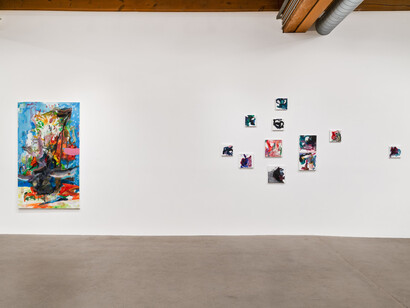 Albert Oehlen and Kim Gordon, exhibition view. Courtesy of Corbett vs. Dempsey
