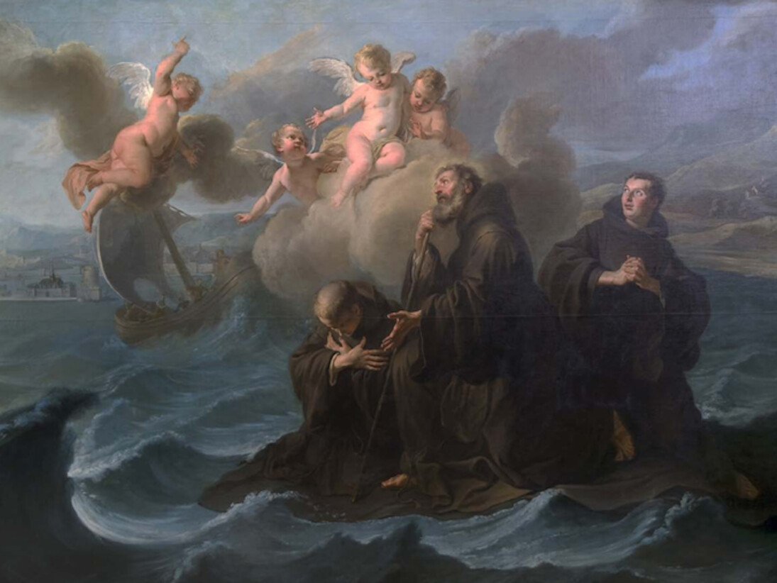 4. Noël-Nicolas Coypel, Saint François de Paule et ses compagnons traversant le détroit de Messine sur son manteau, 1723. Huile sur toile. Lyon, Primatiale Saint Jean © DRAC Auvergne-Rhônes-Alpes-Phot. JM Refflé