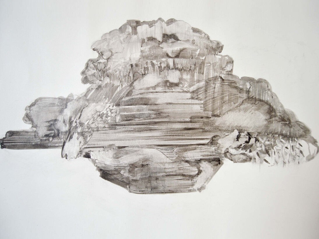 Merlin Ramos, Es Pei, 2015, 49 x 49 cm (71 x 71 cm with Frame) Mixed water-based Media on Paper 