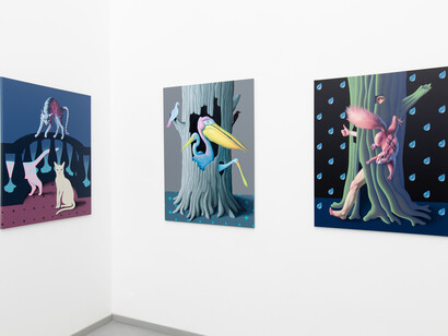 Máté Orr, The boy who fell into the fountain, exhibition view. Courtesy of am projects