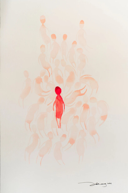 Zai Kuning, Red 3 - In search of lonesomeness which is not there, 2024. Courtesy of Ota Fine Arts
