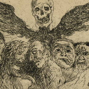 James Ensor, Les péchés capitaux dominés par la mort (detail), 1904. Courtesy of Sammlung Scharf-Gerstenberg
