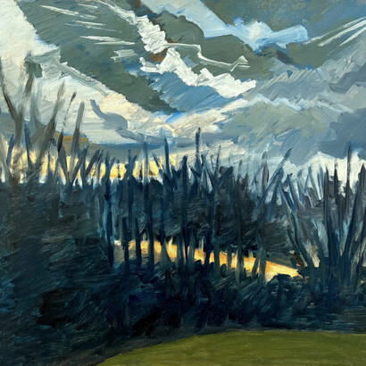 Lois Dodd, Sunset (detail), 1981. Courtesy of Alexandre Gallery