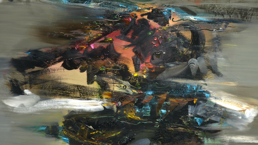 Pupuk Daru Purnomo, Terapung, 2018, oil on linen, 200 x 200 cm © Pupuk Daru Purnomo, courtesy of Mizuma Gallery