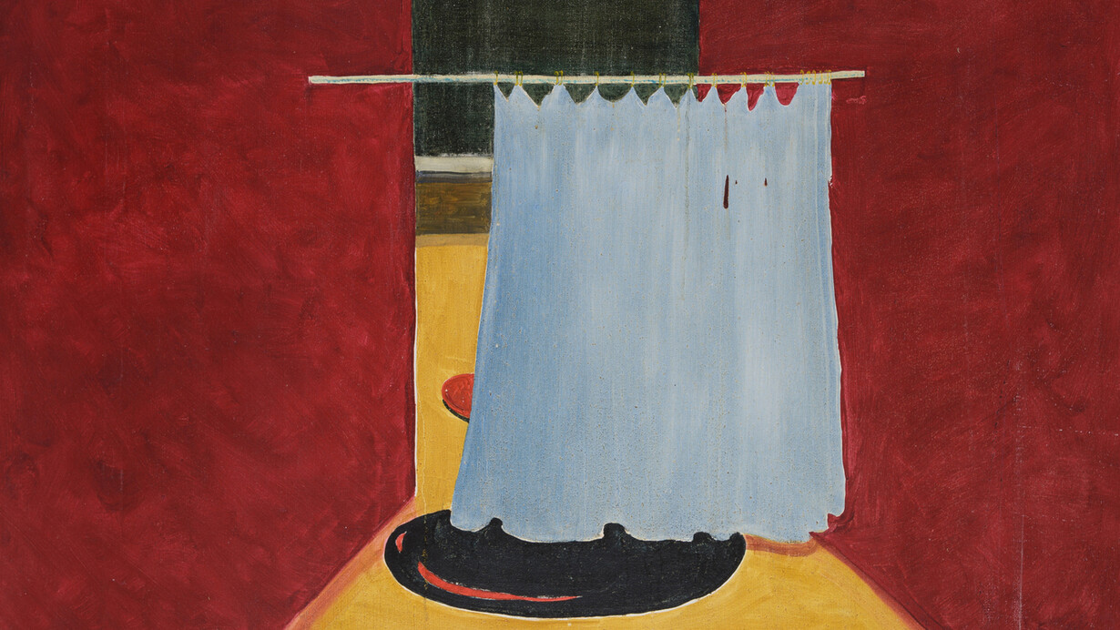 CK Rajan, Blood under the curtain (detail), 1994. Courtesy of Galerie Mirchandani + Steinruecke