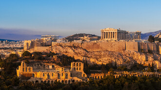 Restos de la Acrópolis en Atenas, Grecia