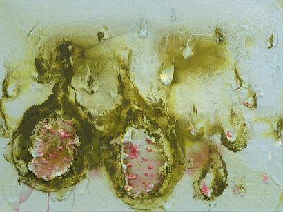 Miquel Barcelo, Des Figues Tardives, 2014, Técnica mixta sobre lienzo, 113,5 x 162 x 6 cm (446,85 x 63,78 x 2,36 in), Courtesy Galerie Thaddaeus Ropac, Paris/Salzburg, Photo: Charles Duprat