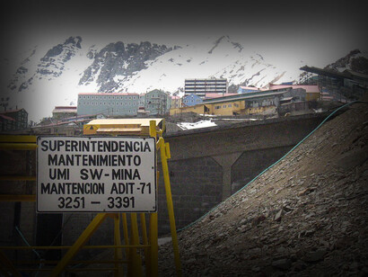 Mina de cobre El Teniente (oficialmente Codelco División El Teniente), comuna de Machalí, Región del Libertador General Bernardo O'Higgins, Chile