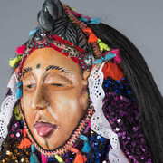 Sheku “Goldenfinger” Fofanah with Dezo Sesay, tailor, Jollay society “Fairy” masquerade ensemble (detail), 2023. Courtesy of the Frist Art Museum