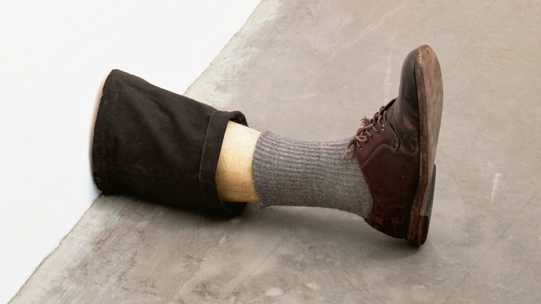 Robert Gober (American, born 1954), Untitled Leg. 1989 – 1990, Beeswax, cotton, wood, leather, human hair. 11 3/8 x 7 3/4 x 20” (28.9 x 19.7 x 50.8 cm). The Museum of Modern Art, New York. Gift of the Dannheiser Foundation. © 2014 Robert Gober