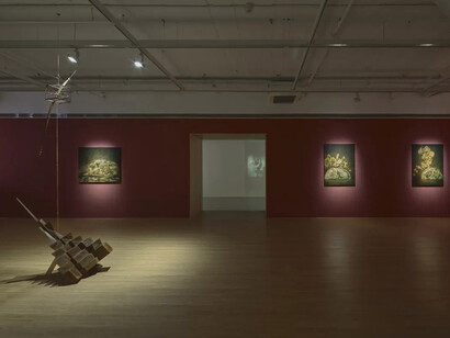 Huang Hankang, The sky remains as the bird departs, exhibition view. Courtesy of Arario Gallery