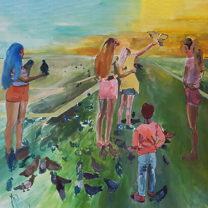 Milena Sgambato, By this river.4, acrilico su tela, 110x140 cm