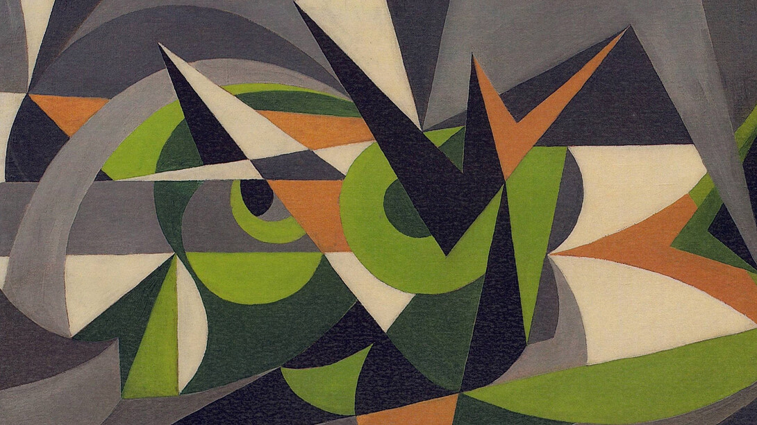 Giacomo Balla, Forze di paesaggio + polvere, 1918. Per gentile concessione di CSArt - Comunicazione per l'Art