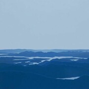 Toshimitsu Baba, Landscape in Blue-2 (2012), 91 x 148,4 cm, oil on aliminum