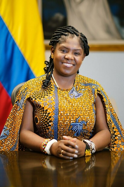 Francia Elena Márquez Mina is a Colombian human-rights and environmental activist and lawyer, who is the 13th and current Vice President of Colombia